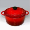 24cm Round Cast Iron Casserole In Red