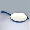 Round Enameled Cast Iron Frying Pan With Helper