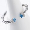 David Yurman Blue Topaz Cable Bracelet