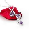 Sterling silver necklace,amethyst pendant,925 silver jewelry