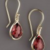 silver with gold plated earrings ,garnet earrings