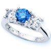 18k white gold ring,blue topaz ring,fine jewelry