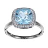 14k white gold ring,blue topaz ring,fine jewelry