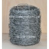 galvanized barbed wire fence