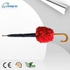 Fashion rose shape wooden stick umbrella