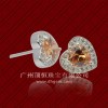 Best Selling Fashion 925 Sterling Silver Jewelry Ear Studs With Champagne Zircon Wholesale Price