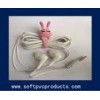 Lovely Rabbit Soft PVC Earphone Ornaments / Silicone Earphone Cable Winders