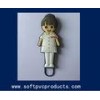 Non-toxic Cutom Logo Girl Picture 3D PVC Head Paper Clip For Teacher or Students