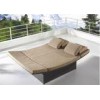 Coffee PE Rattan Double Chaise Lounge Outdoor Furniture for Terrance