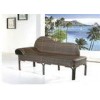 Piano Shape Rattan Chaise Lounge / Multi Position Sun Lounger