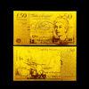 50 Pounds plated gold foil banknote for Value Collection Art crafts