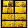 NEW EURO CURRENCY REPLICA SET Bank Note 24KT GOLD FOIL Banknote 8 BILLS SET 5 - 1000 EUROS