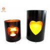 Small / large Stick Gold Foil inside pillar candle holder with heart hollow out