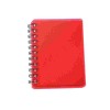 Red spiral pocket notebook with sticky notes