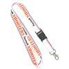 Print Colorful Logo Custom Polyester Lanyards 2 Colors 1 Side With Metal Hook