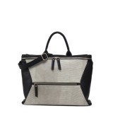 Zip Pocket Panel Pu Satchel