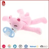 Cute Pink Bear With Pacifier