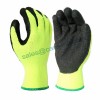 [Care] 10 gauge Hi-Viz orange brushed acrylic liner, black latex palm coating, Warm work glove