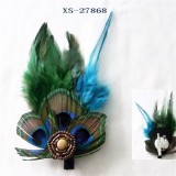 Diamond Embellished Feather Br