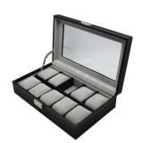 10 Slots Mens Watch Box PU Lea