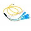 SC 4 Fiber Flat Ribbon Fiber Optic Patch Cord With Cylinder Fanout Kit