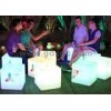 LED Ottoman Cube Bar Chairs , Rechargeable Waterproof Glowing Cube Table