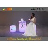 Led Round Bar Stool , LED Cube Chair Glow Furniture With Wireless Remote Control