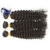 Weft Human Virgin Brazilian Hair Extensions Deep Wave , Grade 7A Virgin Hair