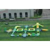 Yellow / Green Inflatable Water Park , Inflatable Water Games For Entertainment