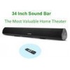 34 Inch Bluetooth Soundbar With Optical Audio Input  2.0 Channel Wall Mount