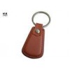 Custom Shape PU Personalised Leather Keyring With Logo Printed