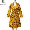 Yellow Star Knee Length African Print Dresses For Autumn / Spring / Summer