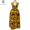 Sexy African Print Dresses Sleeveless Deep V neck African Designs Long Dress