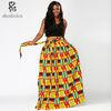 Plus Size Ankara Fabric Elastic African Print Skirts Anti - Wrinkle Yellow Color