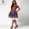 Crop Top African Tribal Print Kitenge Casual Dresses Lace Hem Midi OEM Service