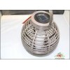 Outdoor Solar Garden Lights Medium Size , Solar Round Rattan Basket