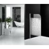 White Stripe Bathtub Shower Screen Glass Pivot Open Type For Bathroom