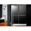 America Style Double Sliding Shower Doors Glass With 2 Bright Handles