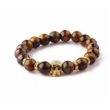 Gemstone Tiger Eye Skull Beads