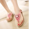 FLOWER RHINESTONE WOMEN FLAT SANDALS