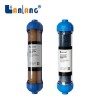 Inline window cleaning water softening cartridg e