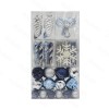 Puindo Blue & Silver Christmas Tree Hanging Ornaments Bauble Gift Box L2